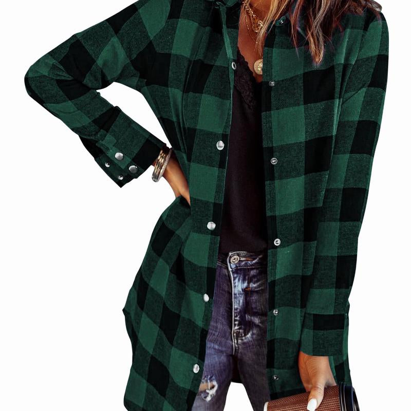 ZEAGOO Fallsale Flannel for Women 2024 Fall Fashion Long Sleeve Plaid Button down Shirts Shacket Blouse Top with Pockets Corduroy Jacket Halloween