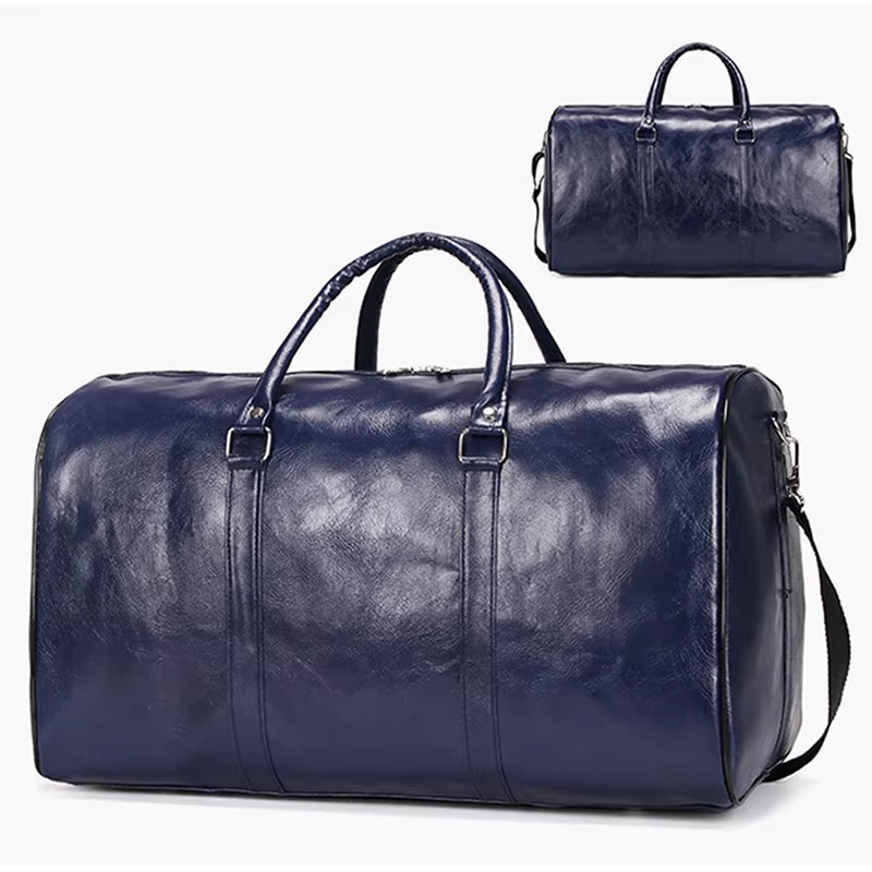 Leather Travel Bag Large Duffle Independent Big Fitness Bags Handbag Bag Luggage Shoulder Bag Black Men Fashion Zipper Pu