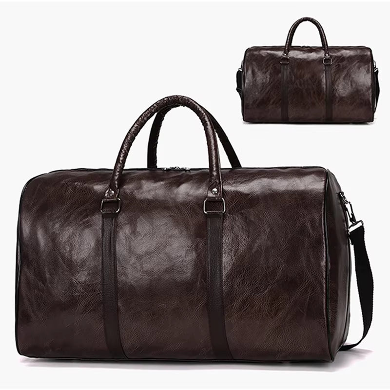 Leather Travel Bag Large Duffle Independent Big Fitness Bags Handbag Bag Luggage Shoulder Bag Black Men Fashion Zipper Pu