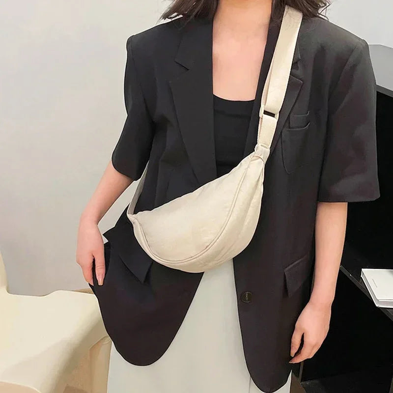 Nylon Hobos Chest Shoulder Bag Large Capacity Travel Crossbody Half Moon Belt Messenger for Women Bags Dropshipping Wholesale