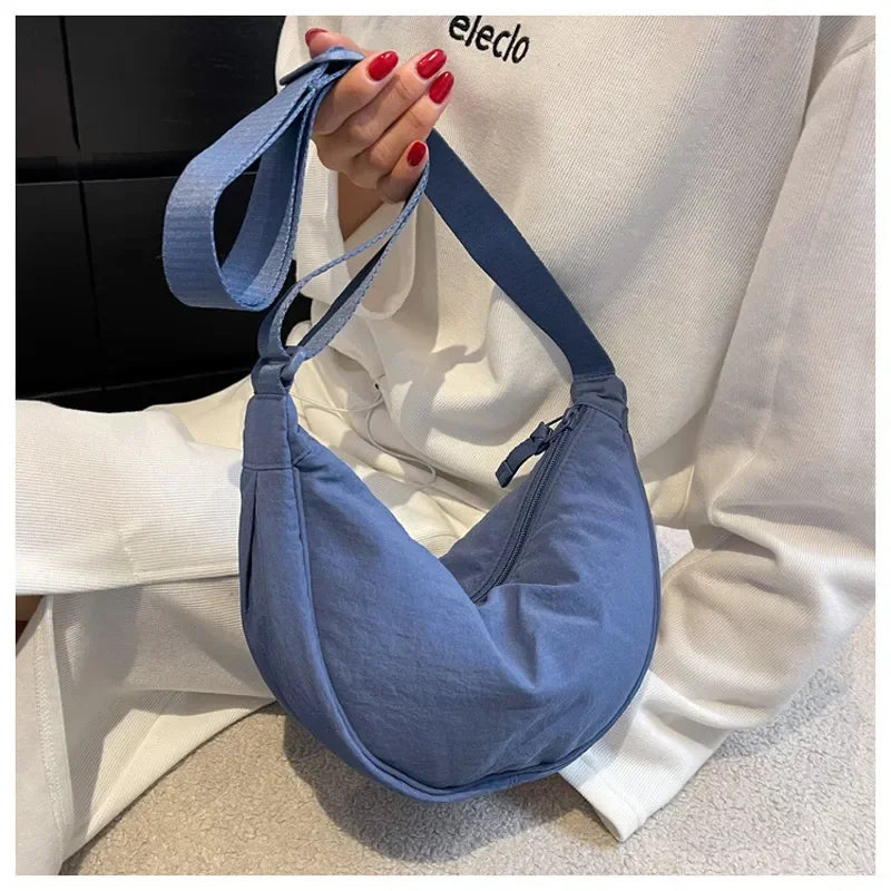 Nylon Hobos Chest Shoulder Bag Large Capacity Travel Crossbody Half Moon Belt Messenger for Women Bags Dropshipping Wholesale