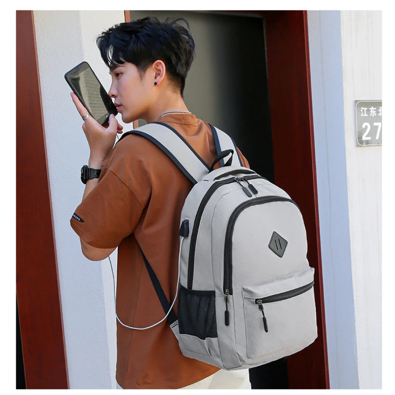 Waterproof Men Backpack Business Office Back Bags USB Charging 15.6 Inch Laptop Casual School Backpacks Rucksack Male Backpack